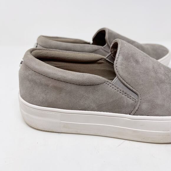 Steve Madden Womens Size 7 Gray Suede Leather Gills Platform Slip On Sneaker - Picture 2 of 11